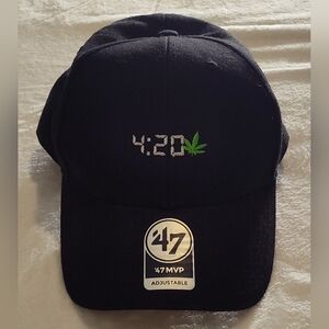 Black 4:20 Embroidered Cap